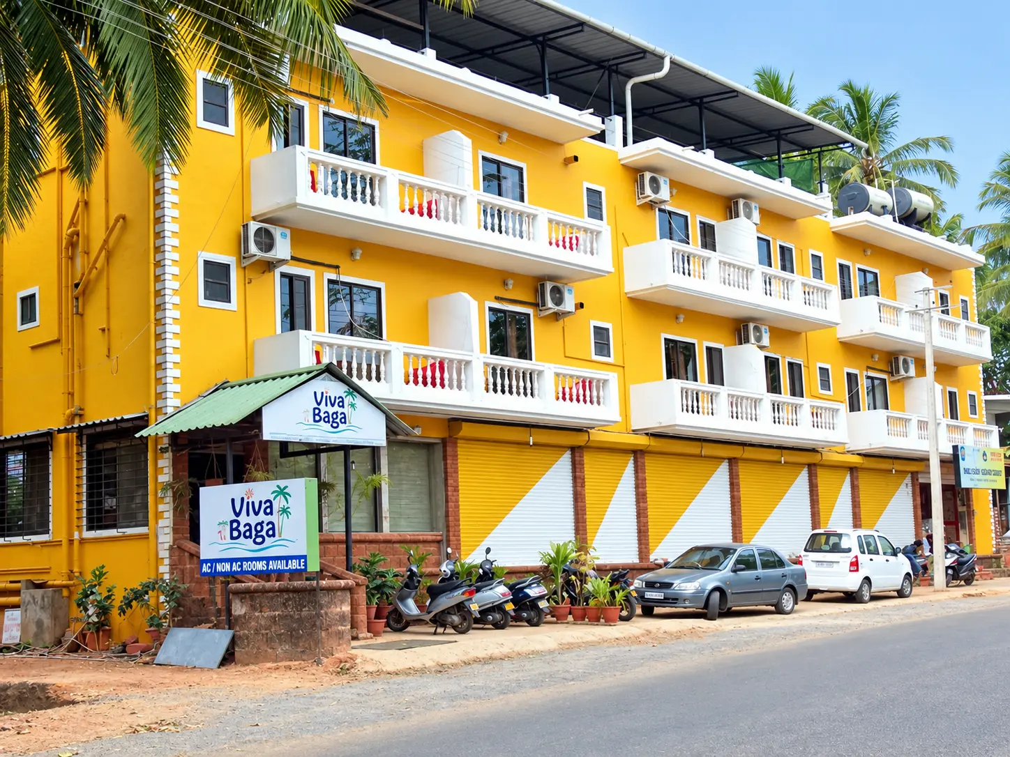 Hotel Viva Baga front building since 2008 in Baga, North Goa